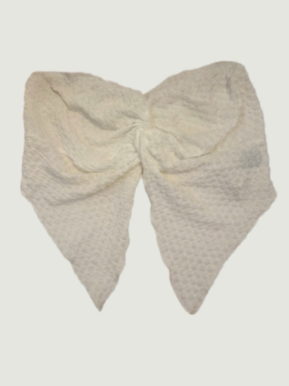 SHEIN Cream Textured Knot Front Crop Top